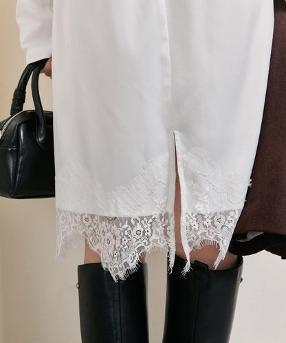 下襬蕾絲多功能半身裙