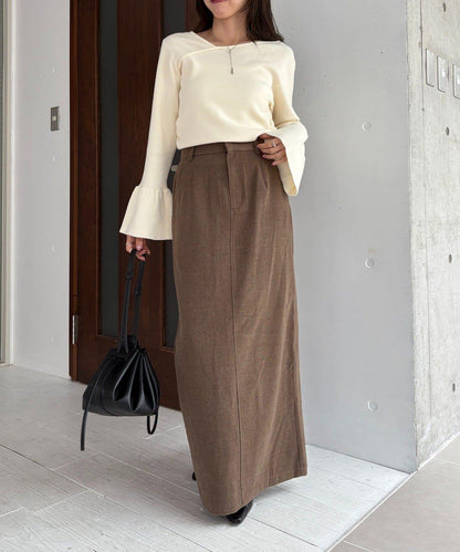 CAPRICIEUX LE'MAGE 喇叭袖 不對稱領 針織上衣