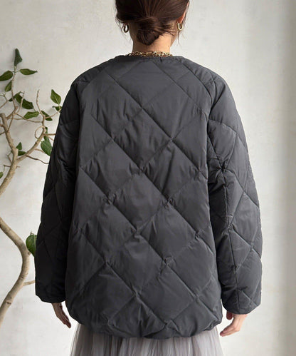 彈力塔夫綢羅紋袖短款羽絨服