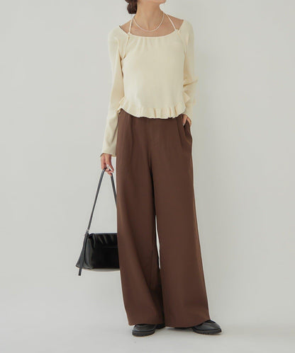 荷葉邊層疊針織衫