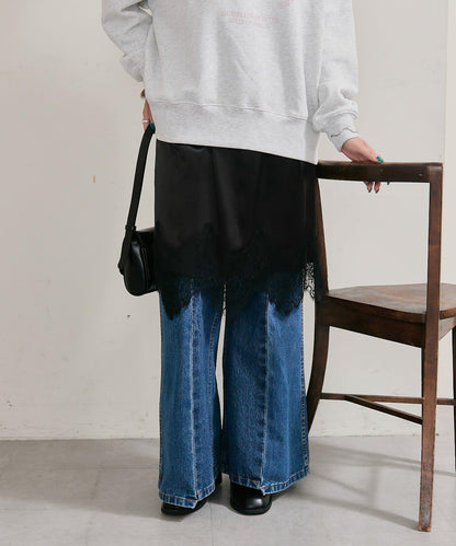 下襬蕾絲多功能半身裙