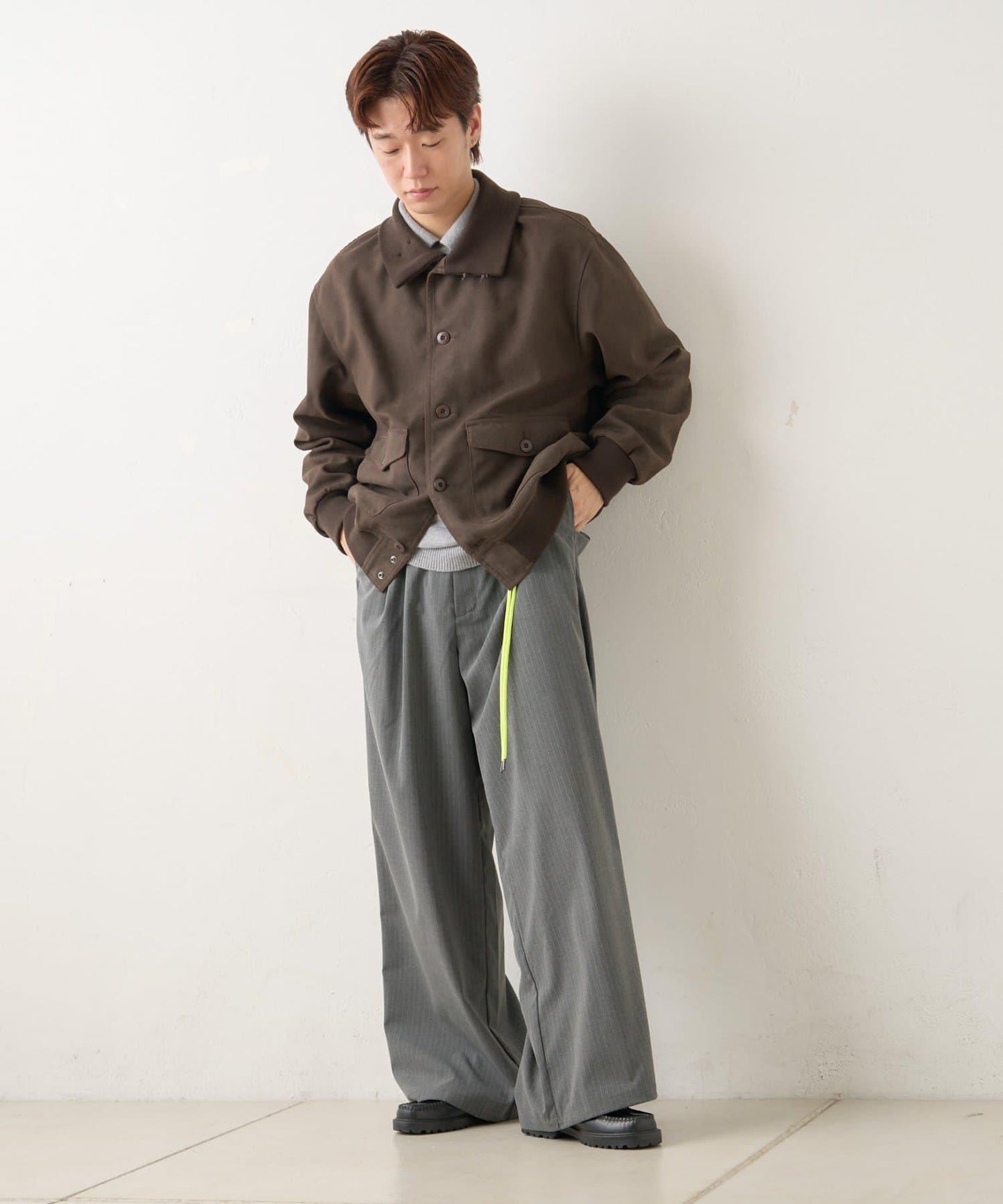 【WHIMSIC/2尺碼可選】細條紋寬鬆西裝褲