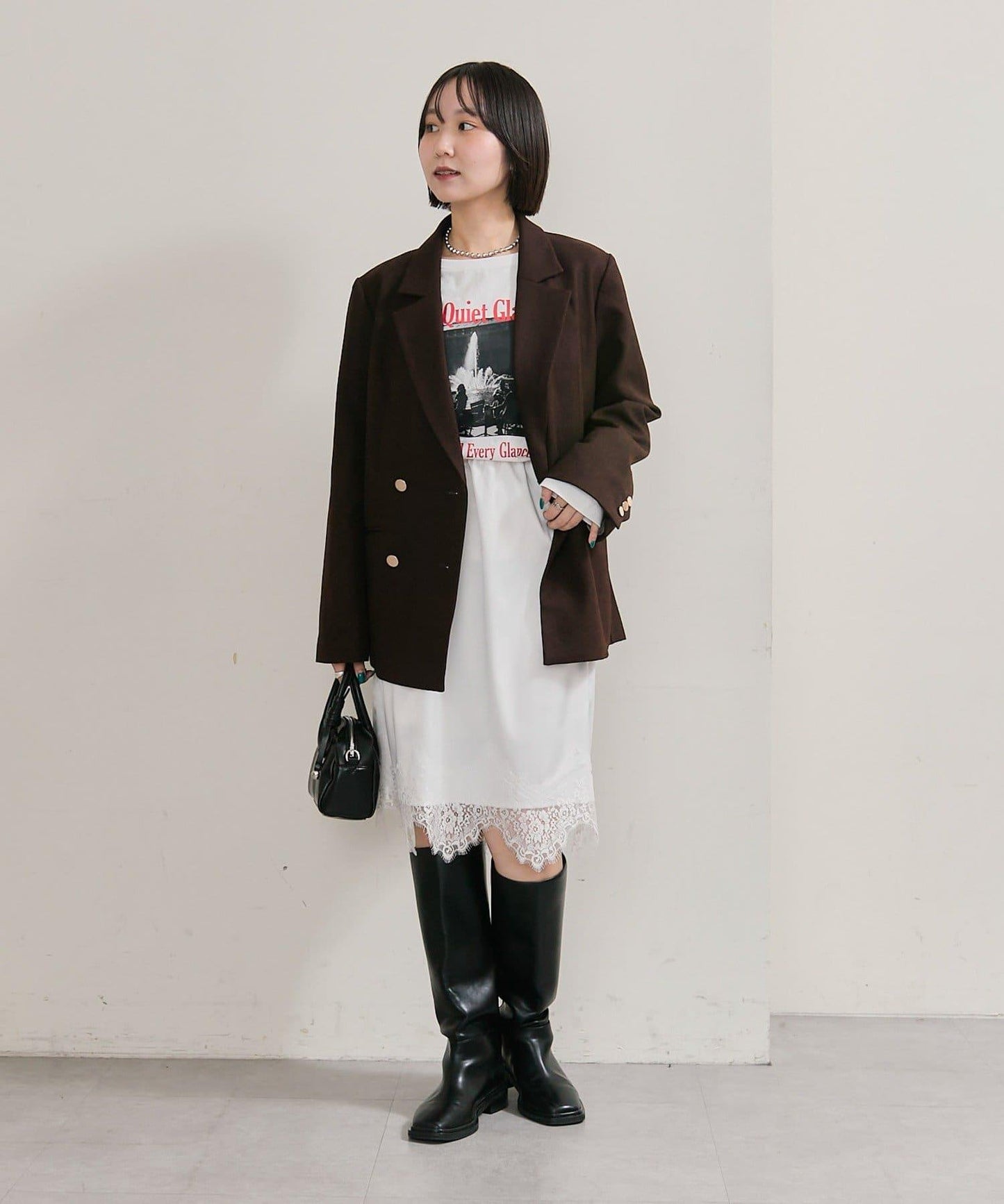 下襬蕾絲多功能半身裙