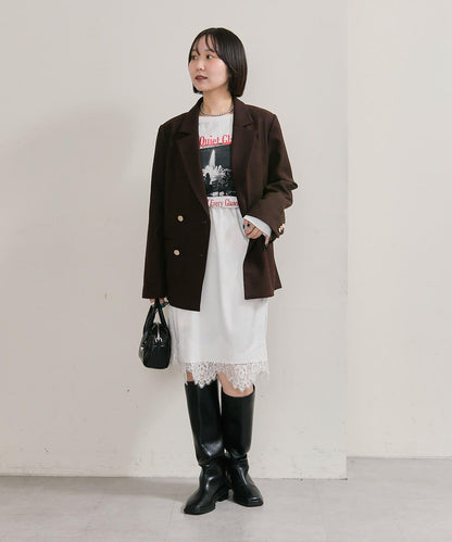 下襬蕾絲多功能半身裙