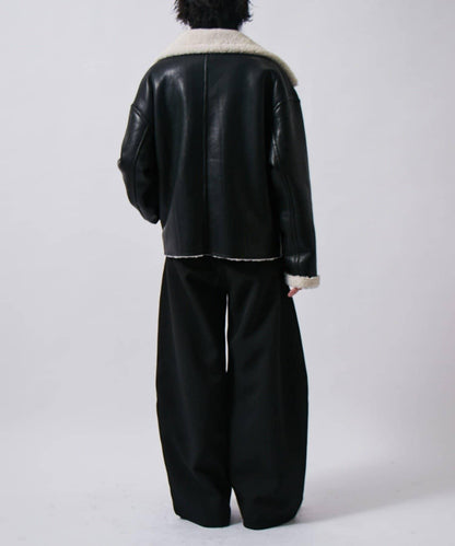 配腰帶雙層布氣球弧形休閒褲