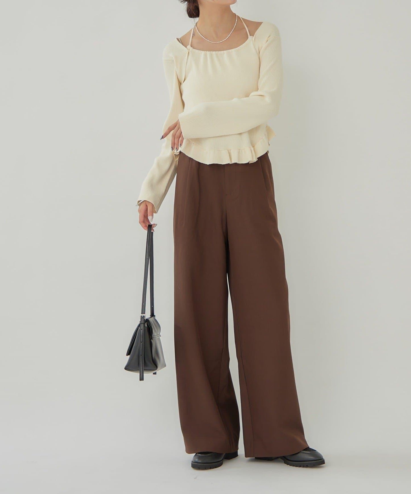 荷葉邊層疊針織衫