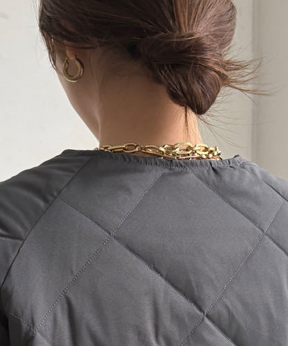 彈力塔夫綢羅紋袖短款羽絨服