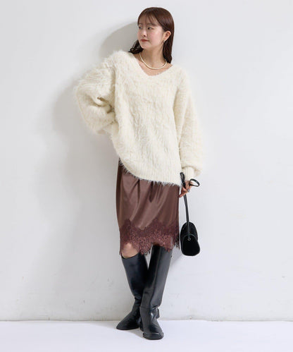 下襬蕾絲多功能半身裙