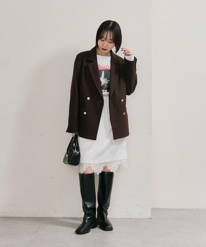 下襬蕾絲多功能半身裙