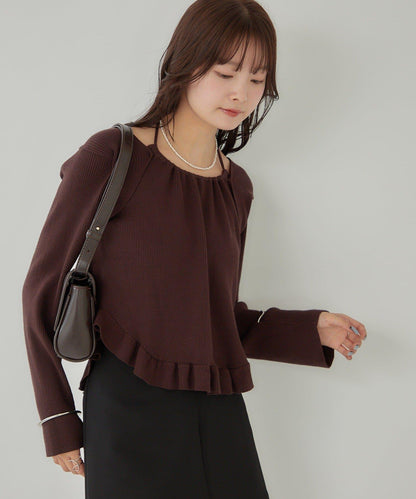 荷葉邊層疊針織衫