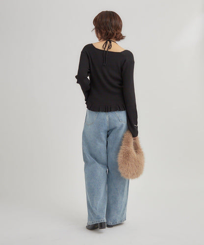 荷葉邊層疊針織衫