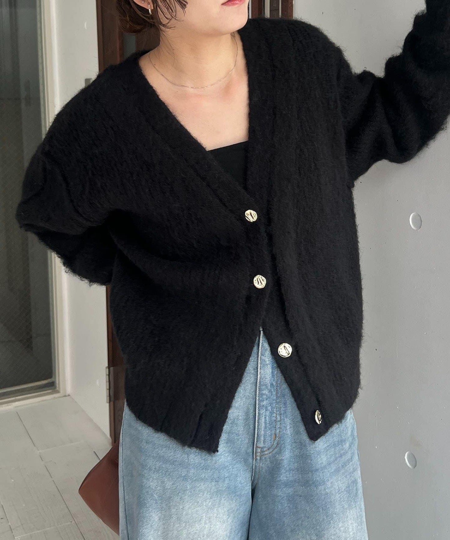 【HAPPY BAG対象】微妙色調紐扣疊穿風開衫