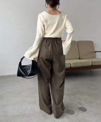 CAPRICIEUX LE'MAGE 喇叭袖 不對稱領 針織上衣