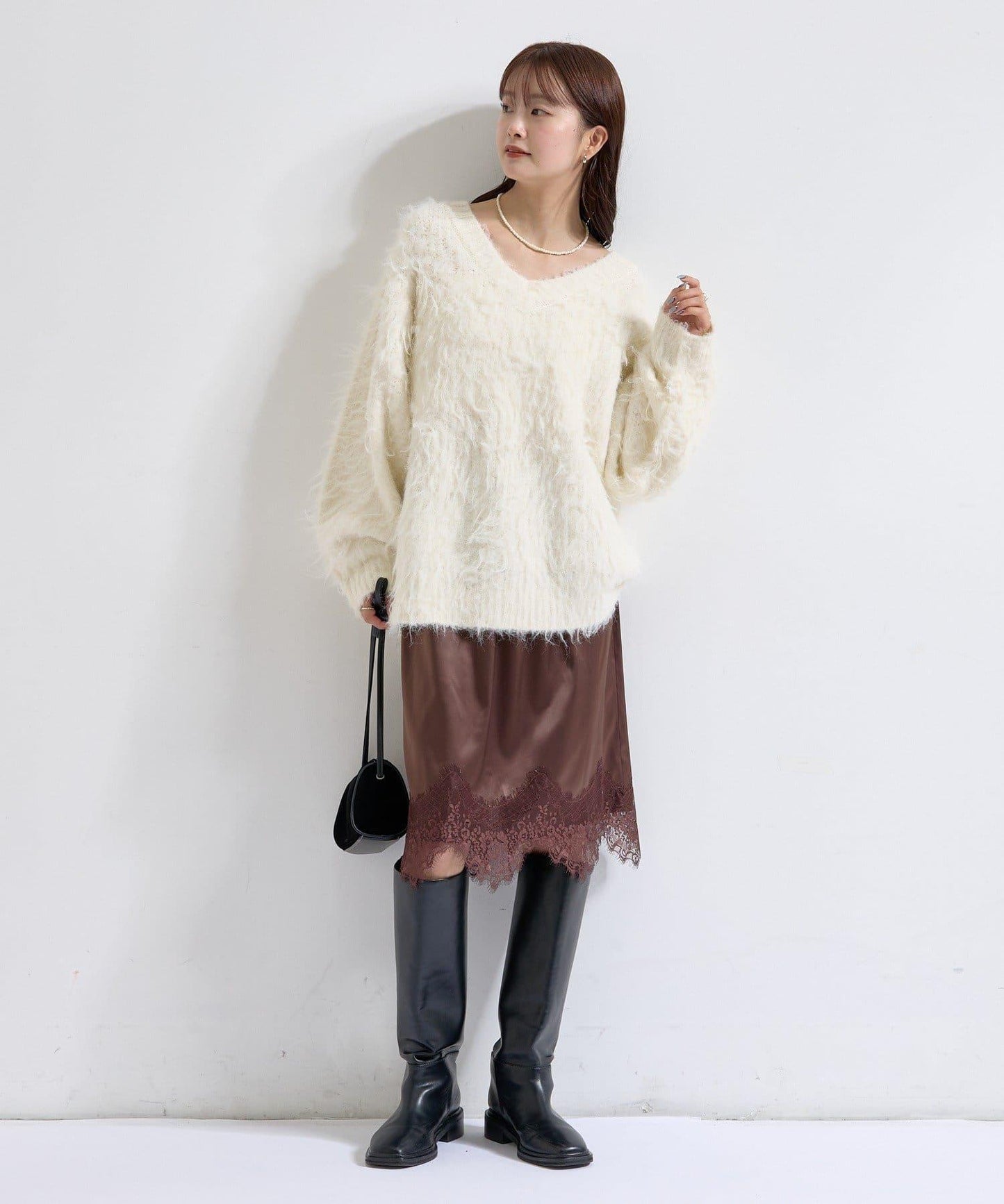 下襬蕾絲多功能半身裙