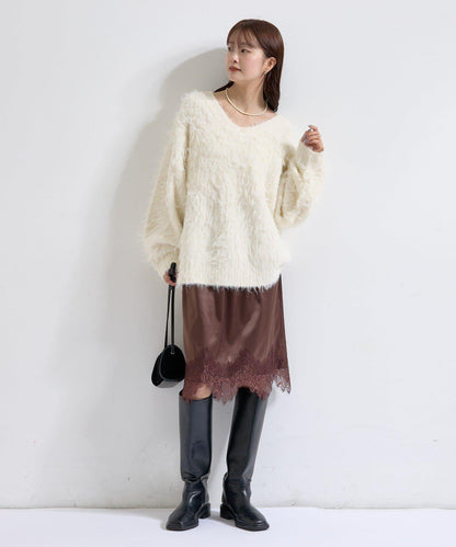 下襬蕾絲多功能半身裙