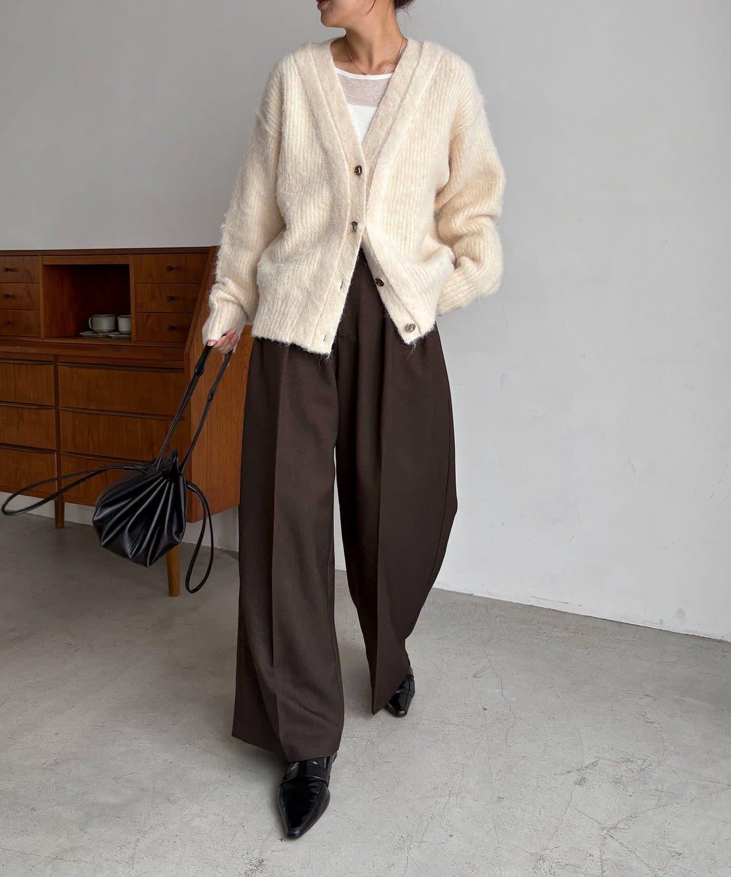 【HAPPY BAG対象】微妙色調紐扣疊穿風開衫