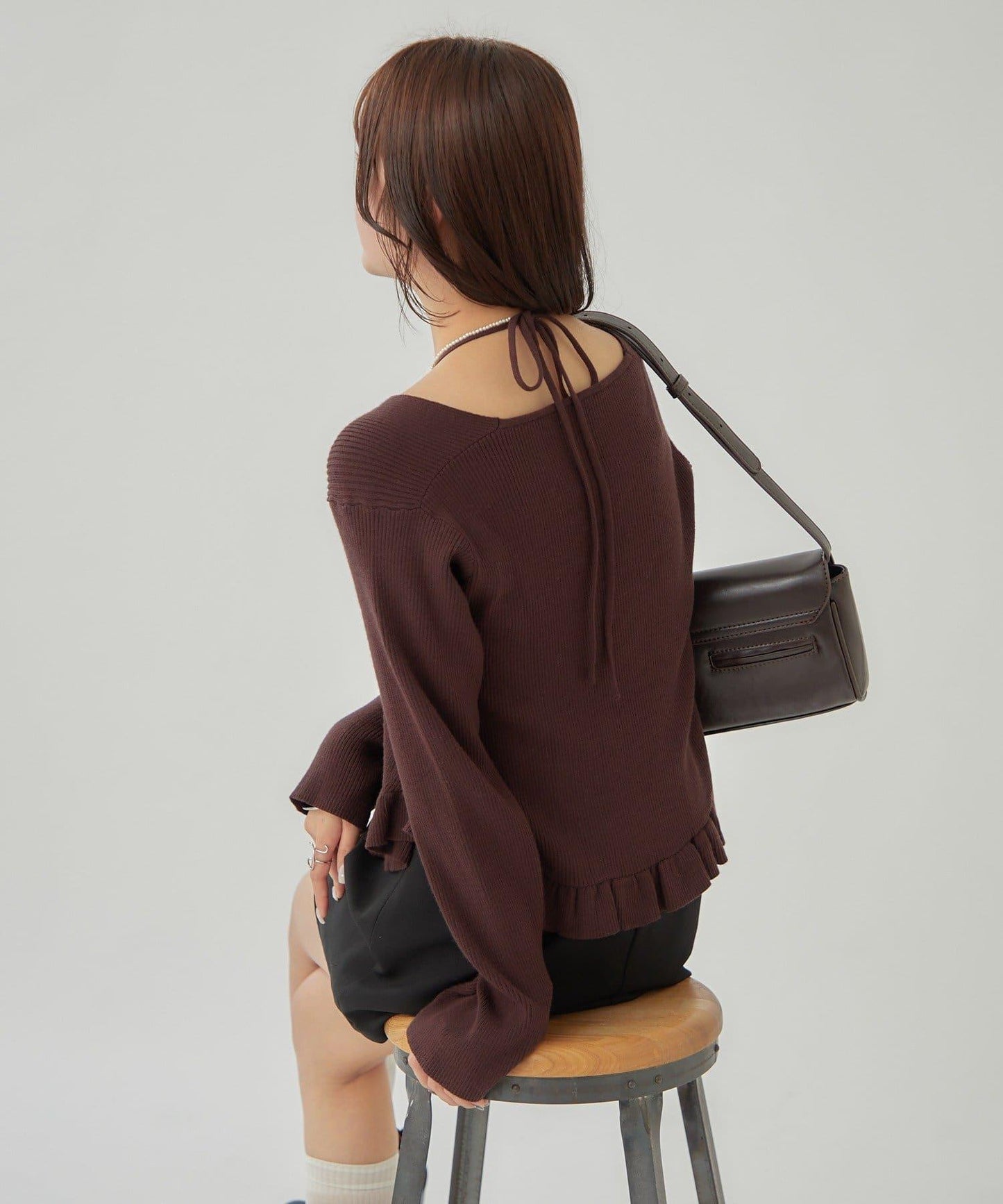 荷葉邊層疊針織衫