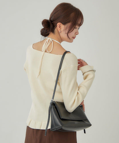 荷葉邊層疊針織衫