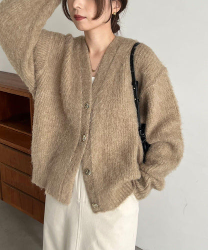 【HAPPY BAG対象】微妙色調紐扣疊穿風開衫