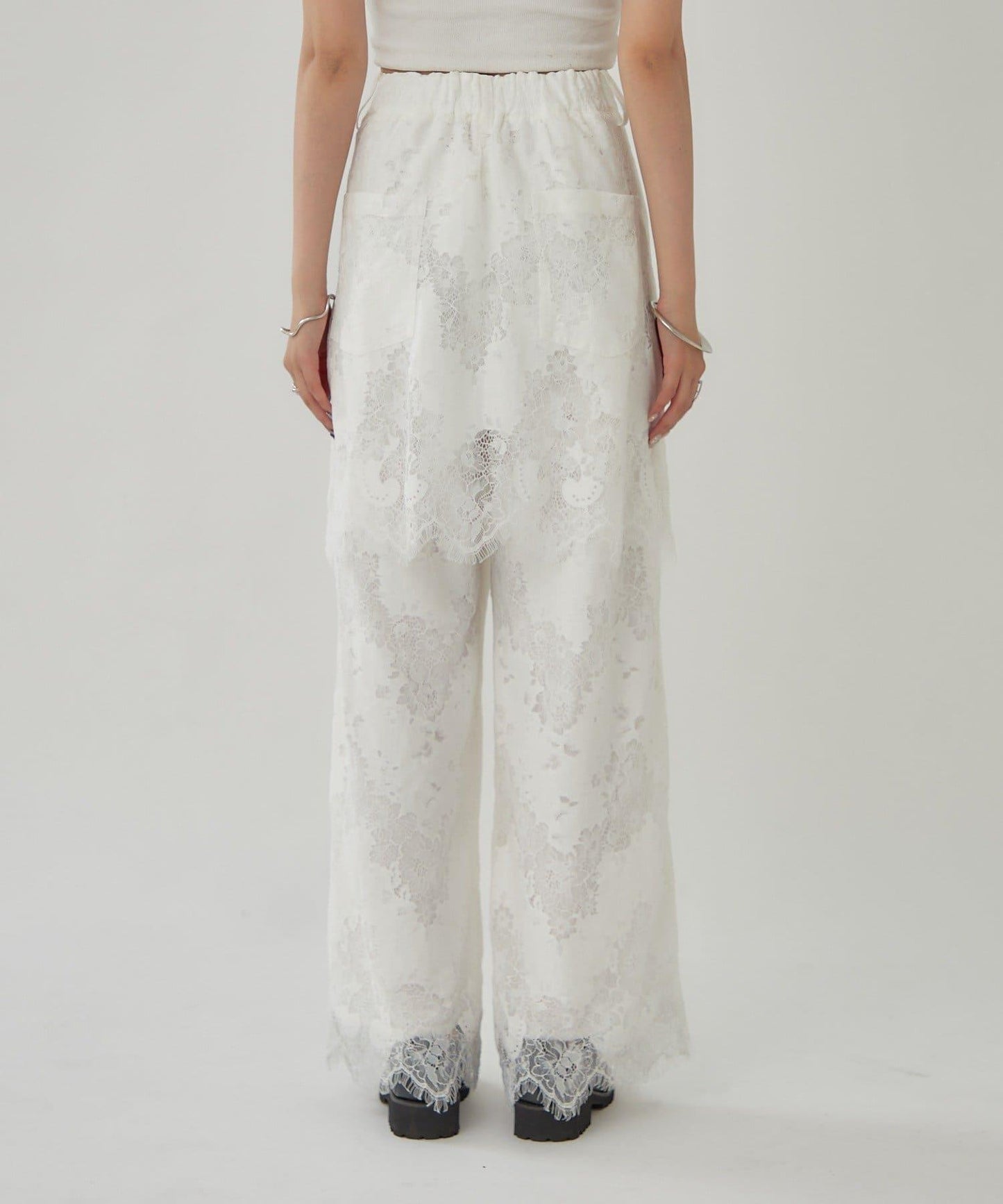 鏤空花邊疊層褲