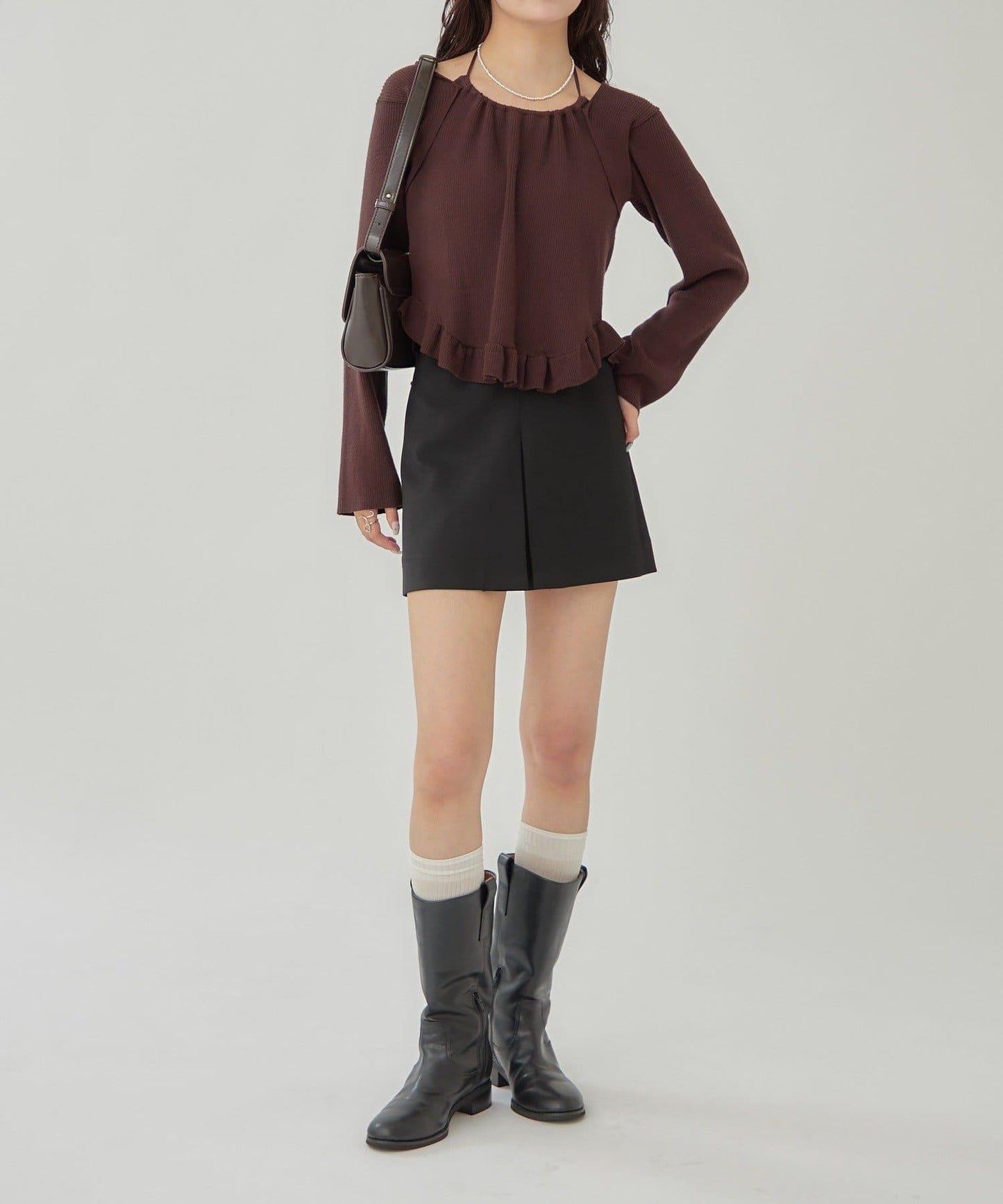 荷葉邊層疊針織衫