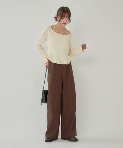 荷葉邊層疊針織衫