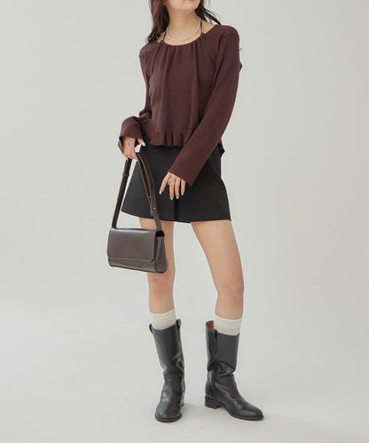 荷葉邊層疊針織衫