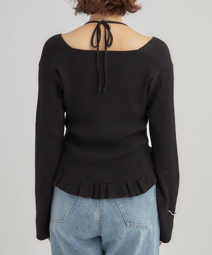 荷葉邊層疊針織衫