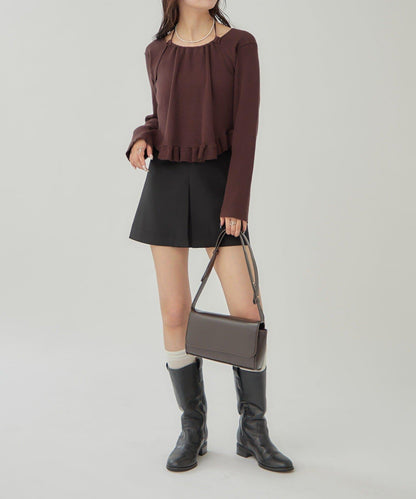 荷葉邊層疊針織衫