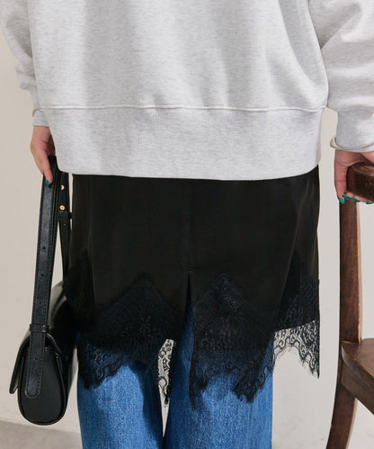 下襬蕾絲多功能半身裙