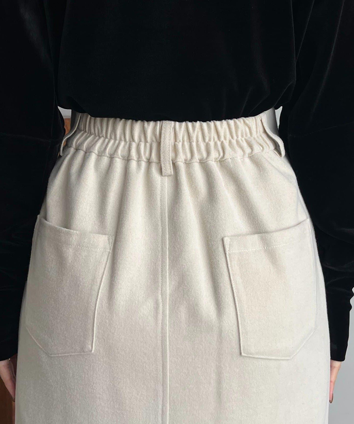 【HAPPY BAG対象】桃皮絨直筒裙