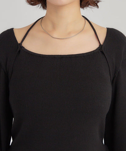 荷葉邊層疊針織衫