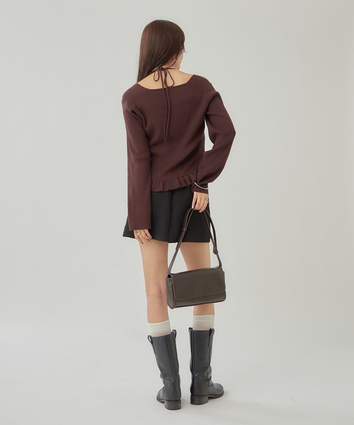 荷葉邊層疊針織衫