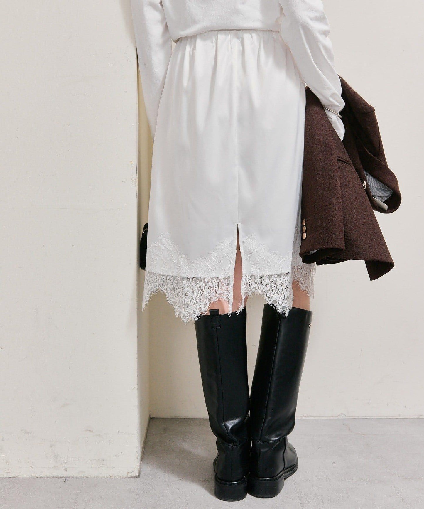 下襬蕾絲多功能半身裙