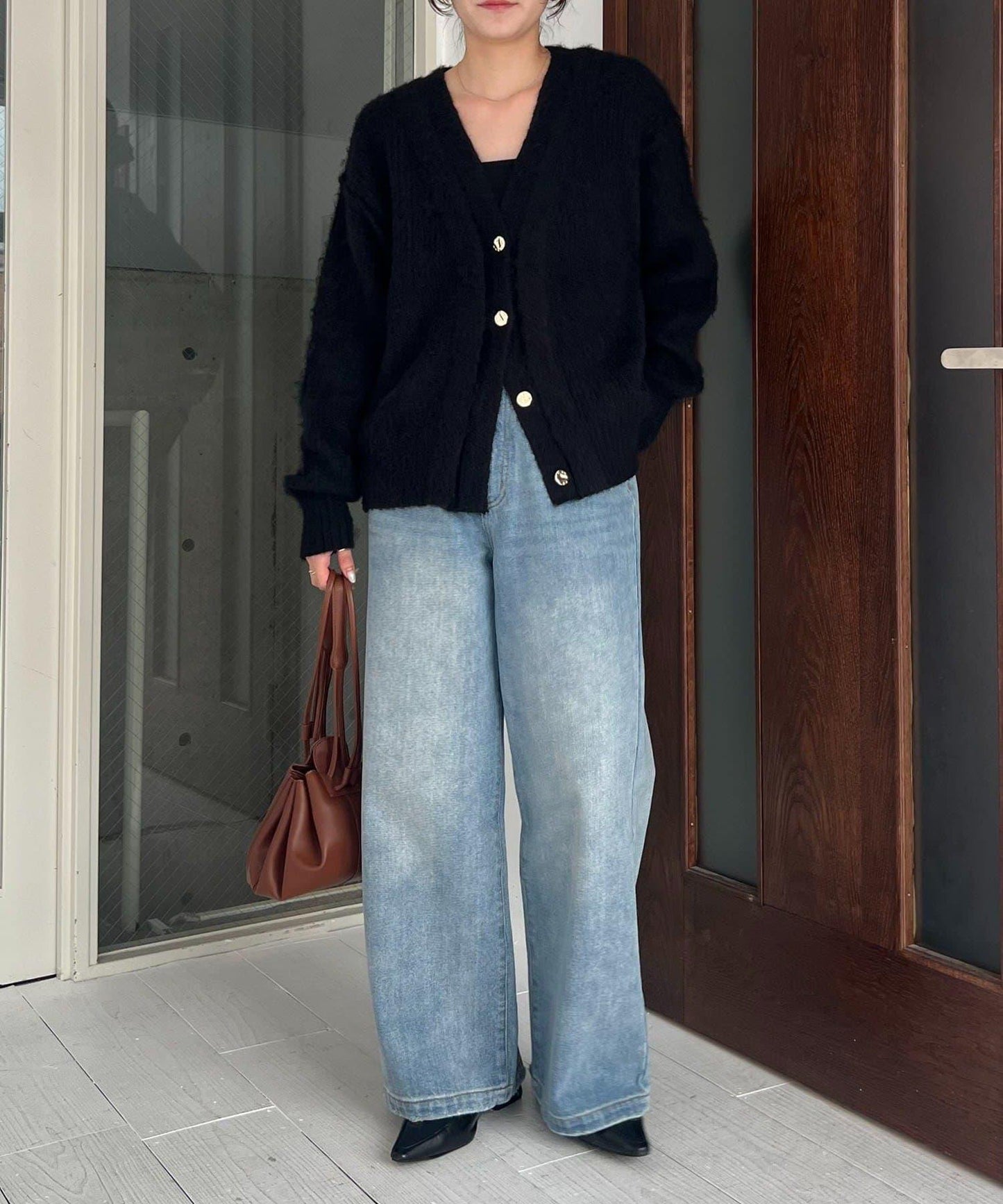 【HAPPY BAG対象】微妙色調紐扣疊穿風開衫