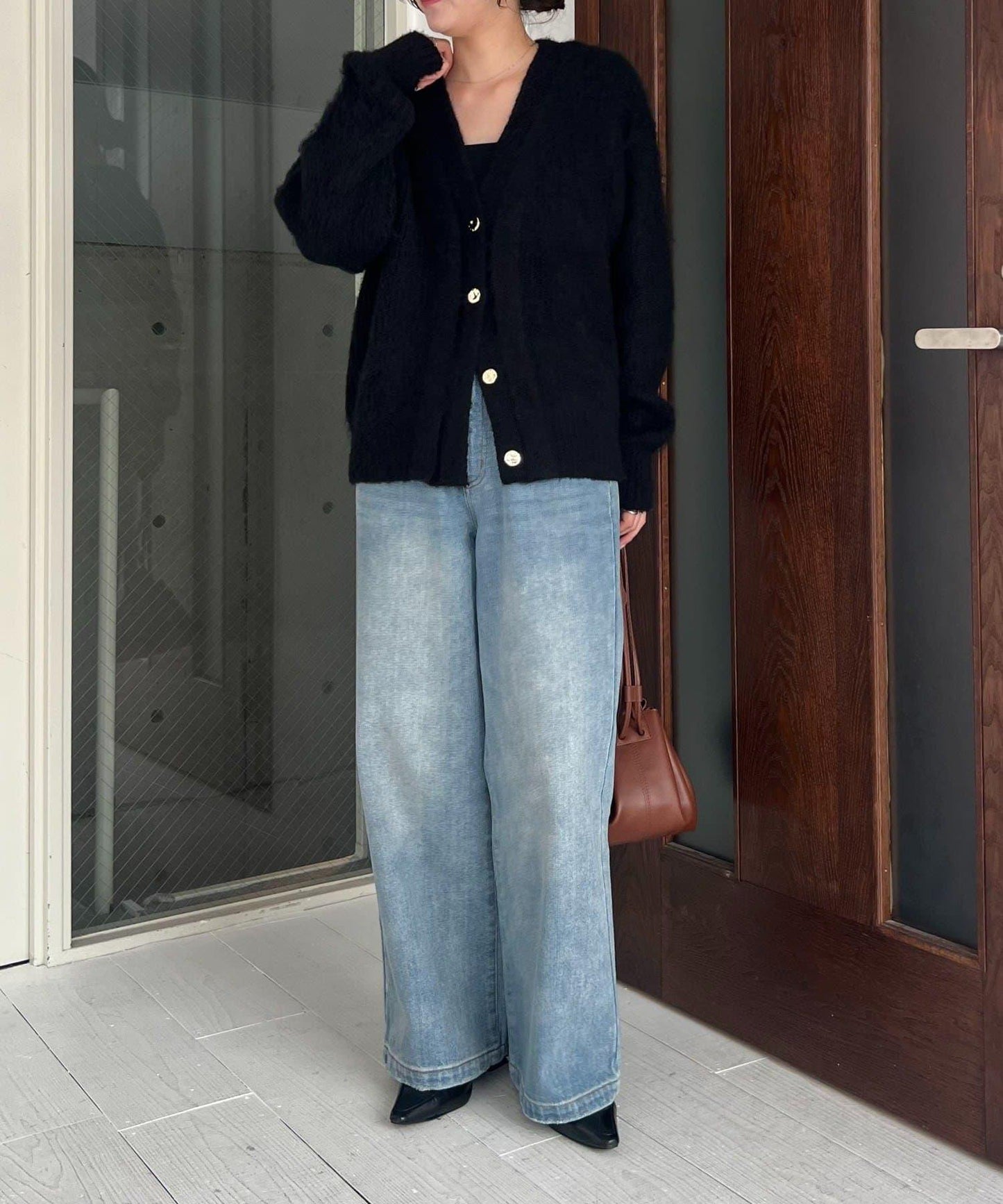 【HAPPY BAG対象】微妙色調紐扣疊穿風開衫