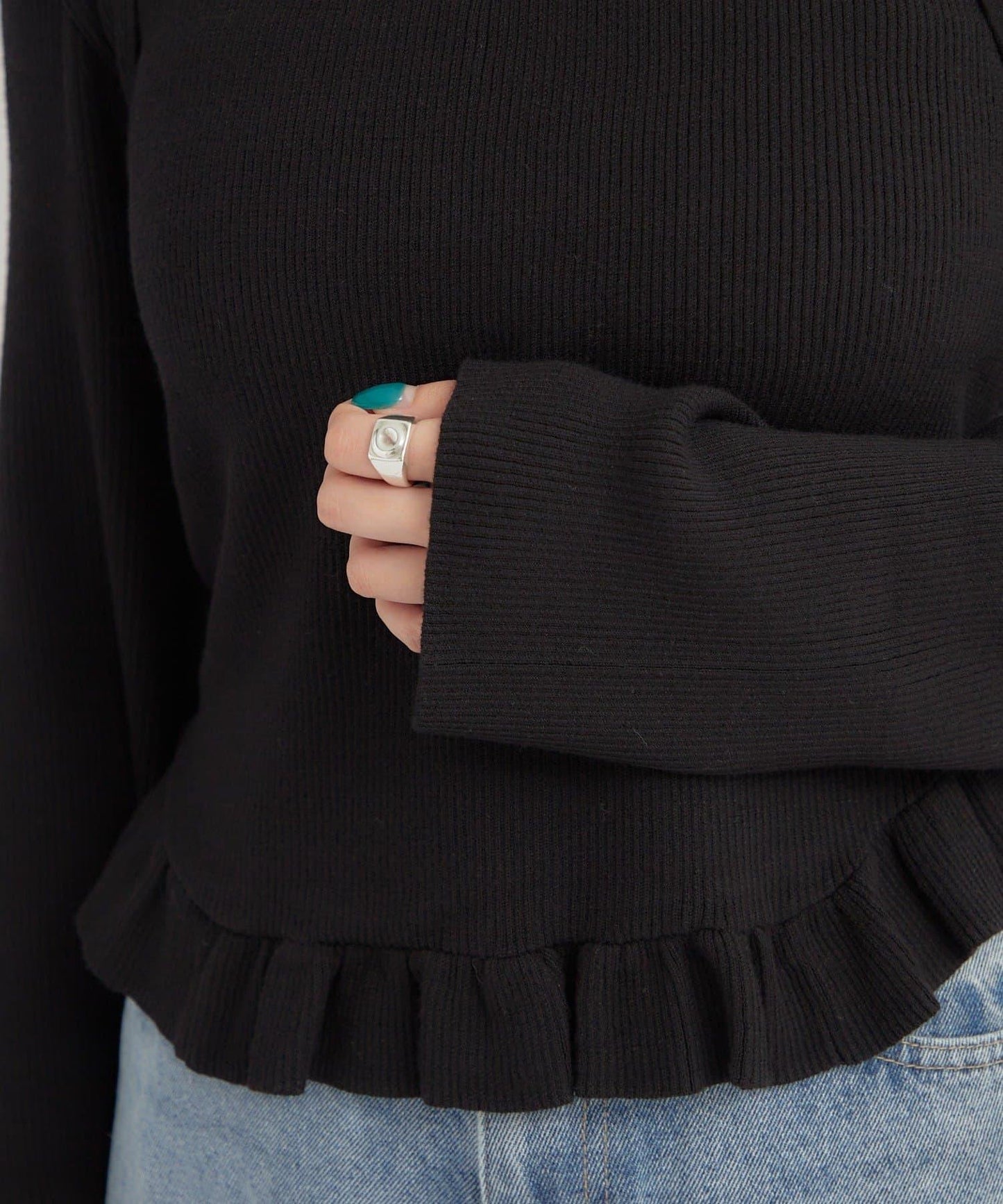 荷葉邊層疊針織衫