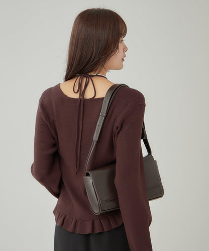 荷葉邊層疊針織衫