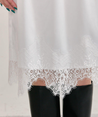 下襬蕾絲多功能半身裙