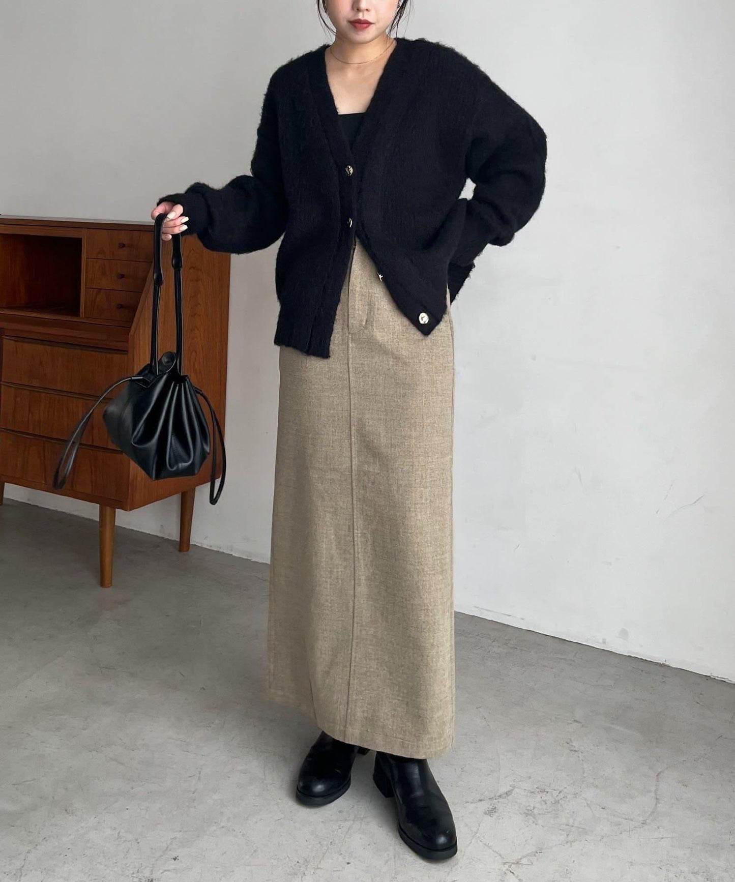 【HAPPY BAG対象】微妙色調紐扣疊穿風開衫