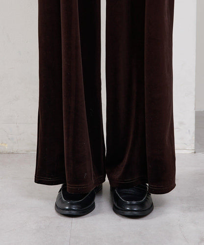 天鵝絨荷葉邊連體褲