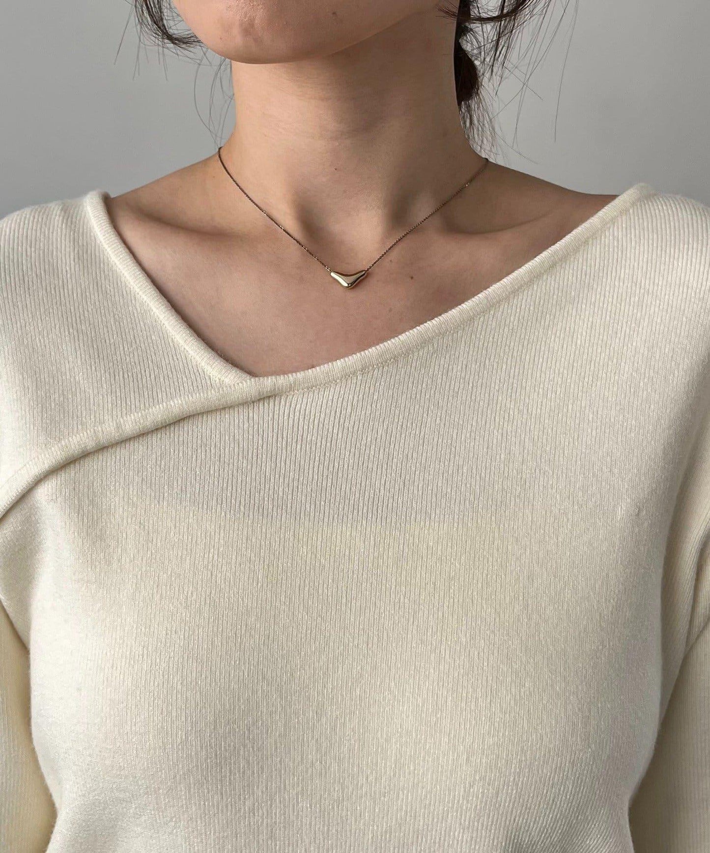 CAPRICIEUX LE'MAGE 喇叭袖 不對稱領 針織上衣