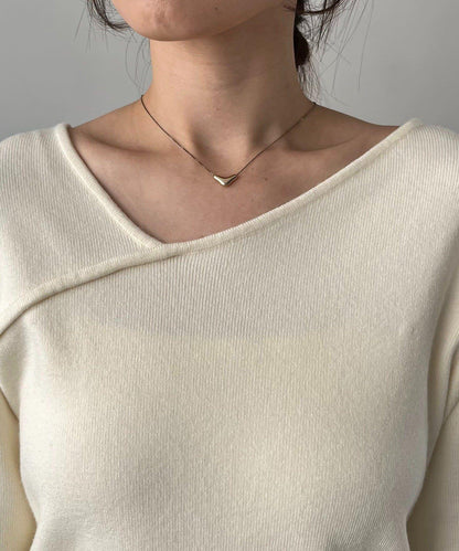 CAPRICIEUX LE'MAGE 喇叭袖 不對稱領 針織上衣