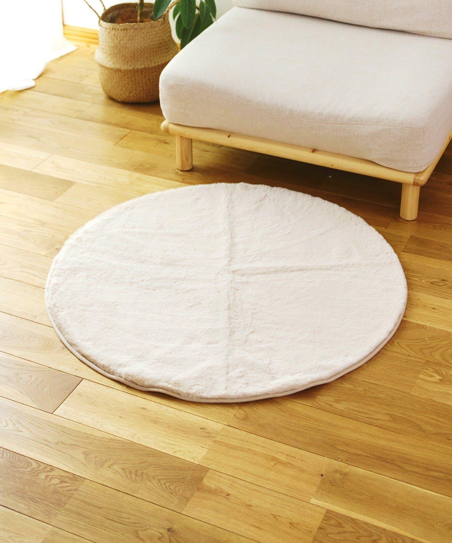 仿兔毛圓形地墊：90cm