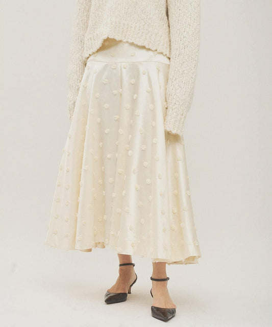 波點提花半身裙
