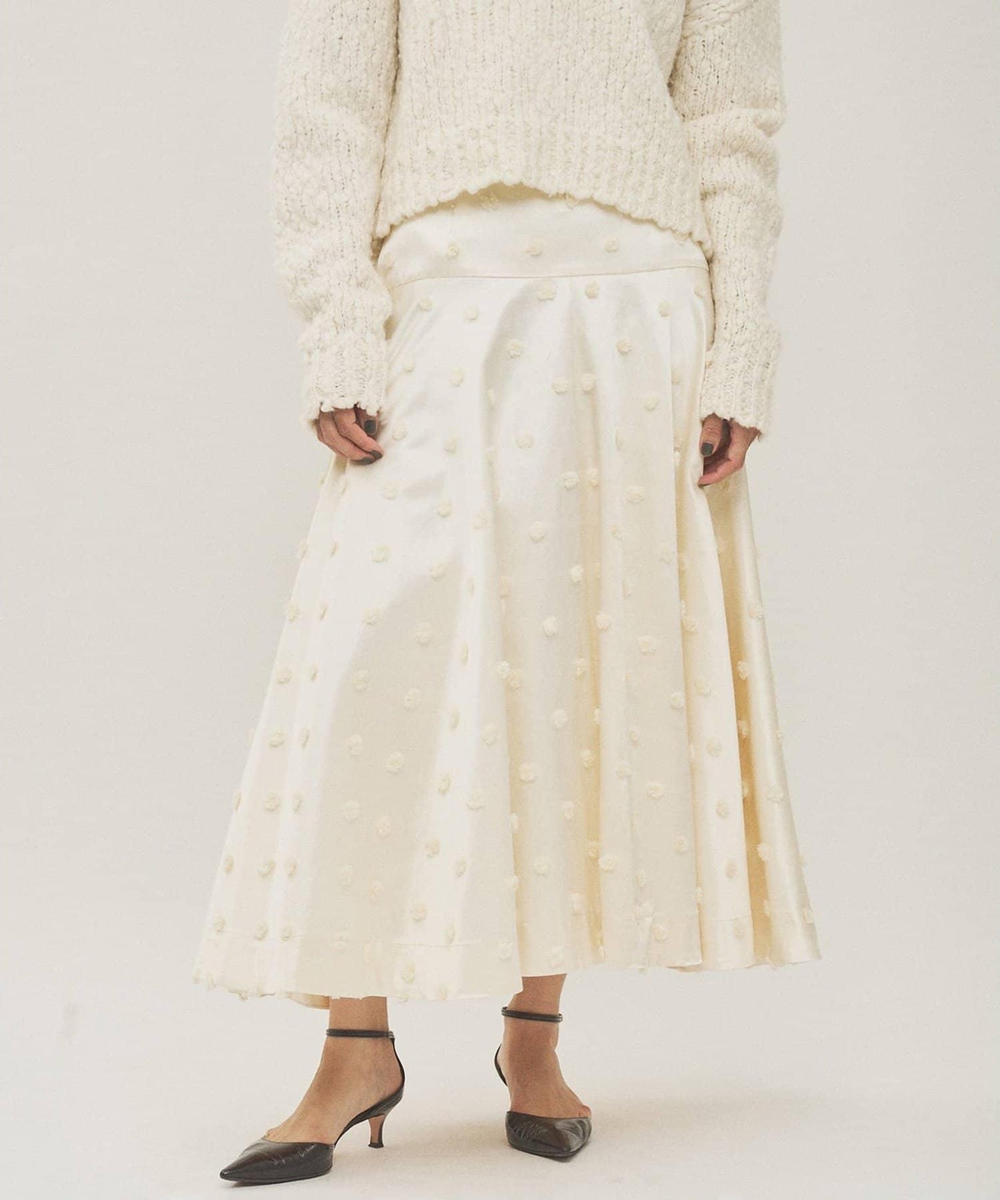 波點提花半身裙