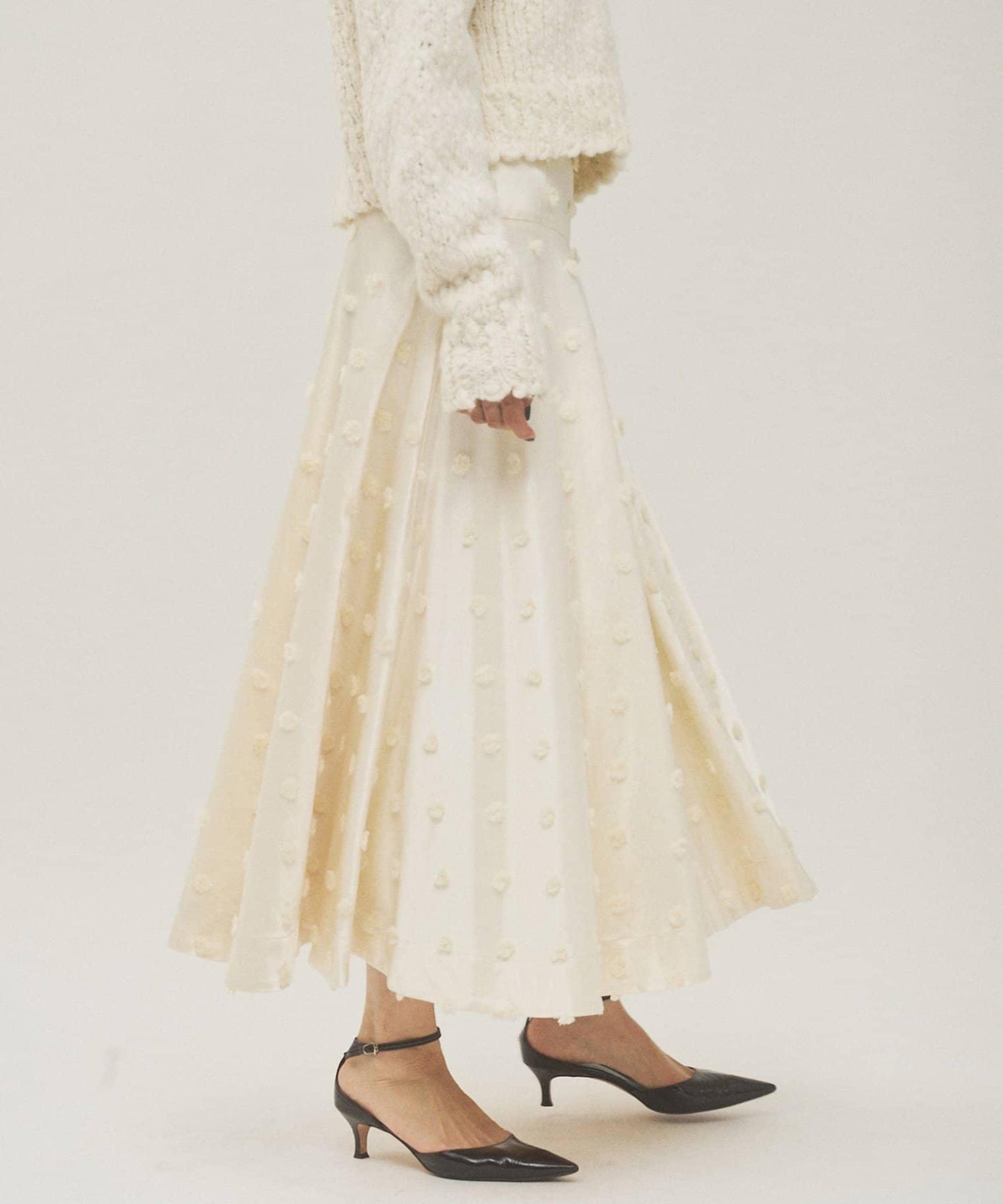 波點提花半身裙