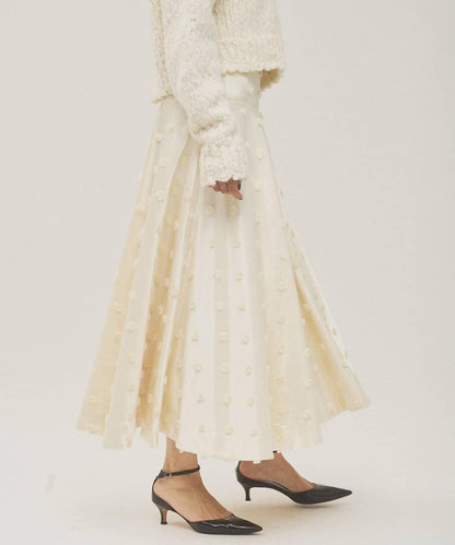 波點提花半身裙