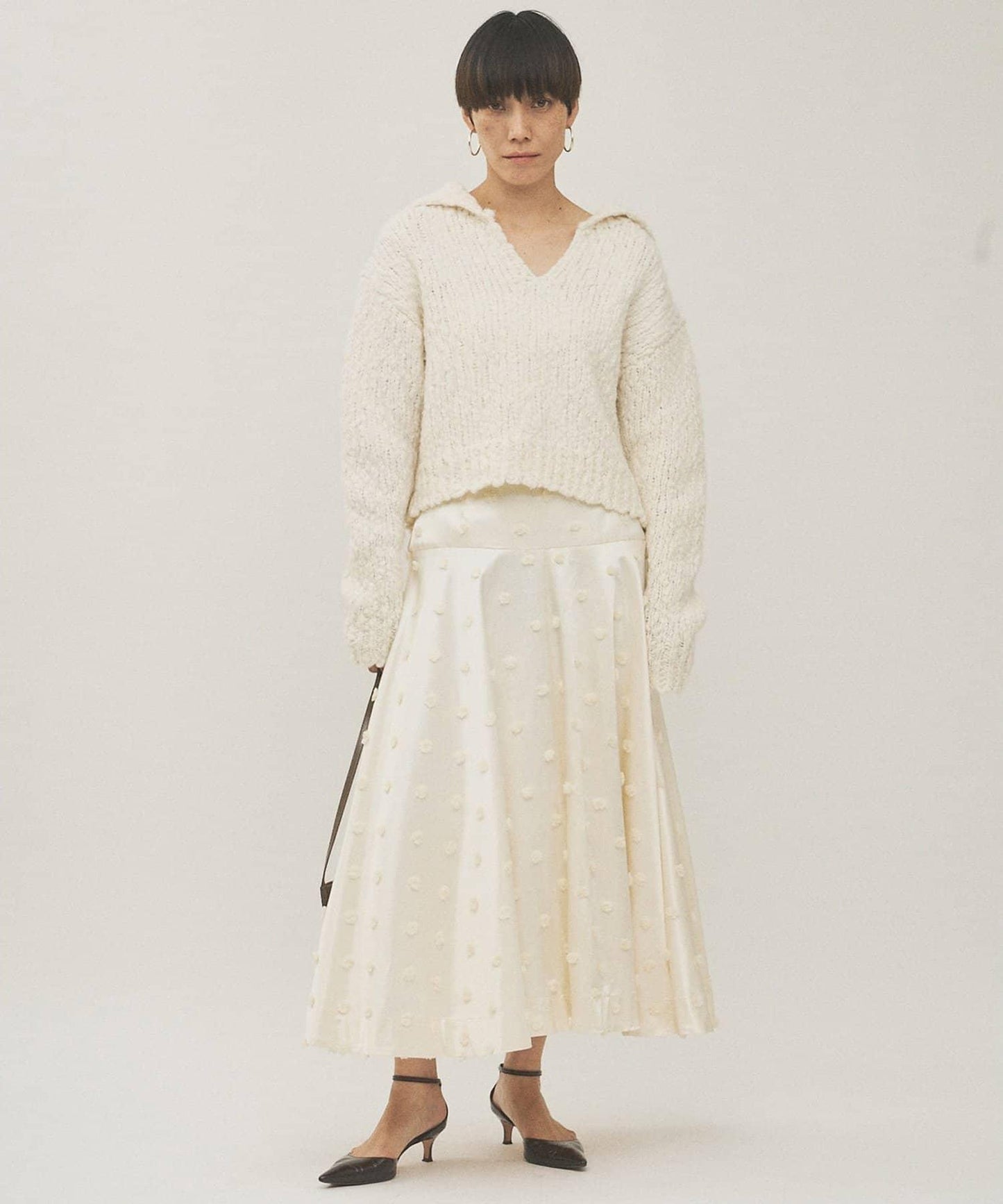 波點提花半身裙