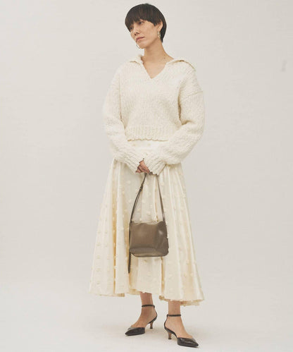 波點提花半身裙